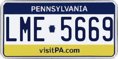 PA license plate LME5669