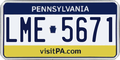 PA license plate LME5671
