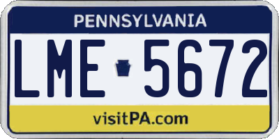 PA license plate LME5672
