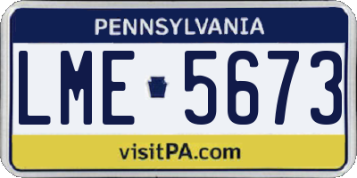 PA license plate LME5673