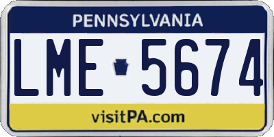 PA license plate LME5674
