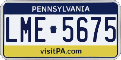 PA license plate LME5675