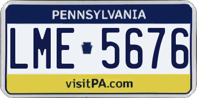 PA license plate LME5676
