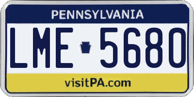 PA license plate LME5680