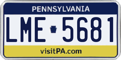 PA license plate LME5681