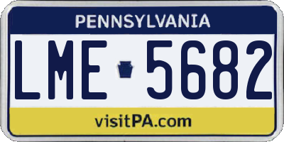 PA license plate LME5682