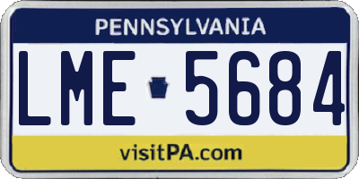 PA license plate LME5684