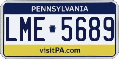 PA license plate LME5689