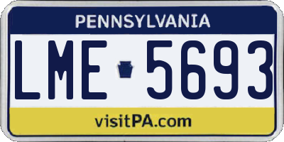 PA license plate LME5693