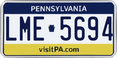 PA license plate LME5694