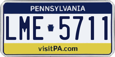 PA license plate LME5711
