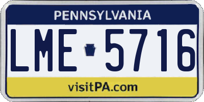PA license plate LME5716