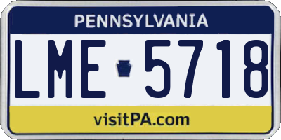 PA license plate LME5718