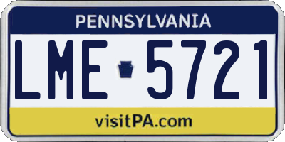 PA license plate LME5721