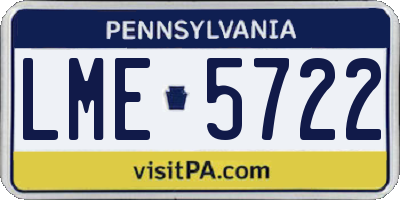 PA license plate LME5722