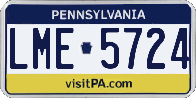 PA license plate LME5724