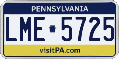 PA license plate LME5725