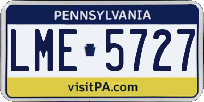 PA license plate LME5727