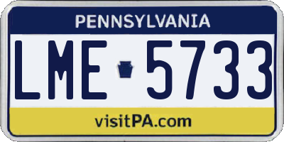 PA license plate LME5733
