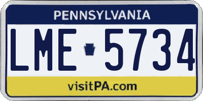 PA license plate LME5734