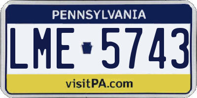 PA license plate LME5743