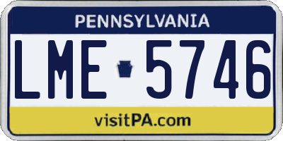 PA license plate LME5746