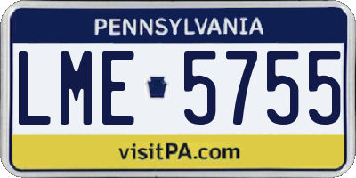 PA license plate LME5755