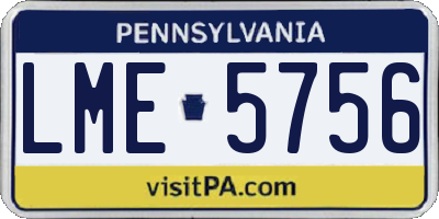 PA license plate LME5756