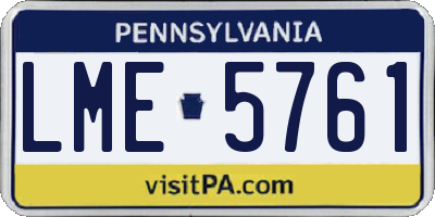 PA license plate LME5761