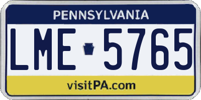 PA license plate LME5765
