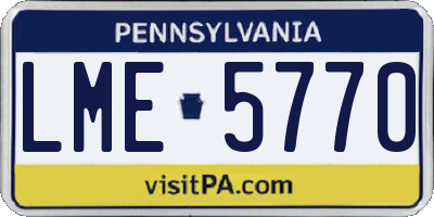PA license plate LME5770