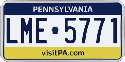 PA license plate LME5771