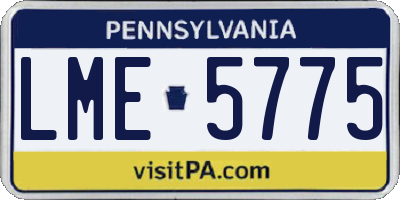PA license plate LME5775
