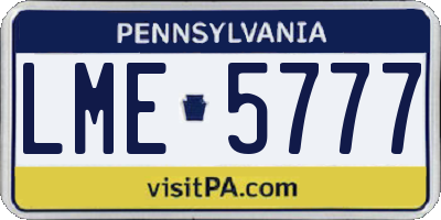 PA license plate LME5777