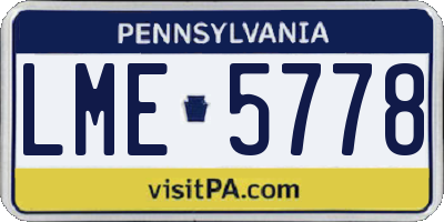 PA license plate LME5778