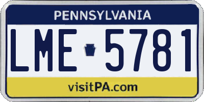 PA license plate LME5781