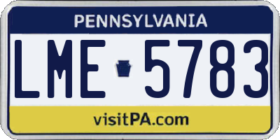 PA license plate LME5783
