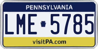 PA license plate LME5785