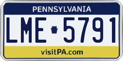 PA license plate LME5791