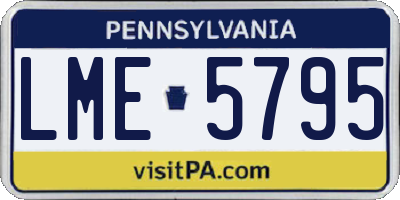 PA license plate LME5795