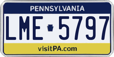 PA license plate LME5797