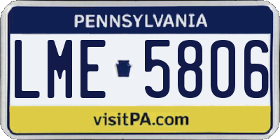 PA license plate LME5806