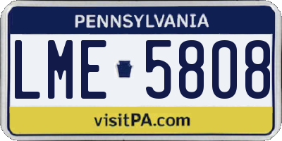 PA license plate LME5808