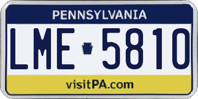 PA license plate LME5810