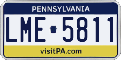 PA license plate LME5811
