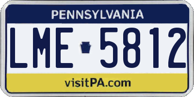 PA license plate LME5812