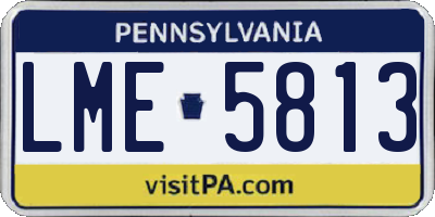 PA license plate LME5813