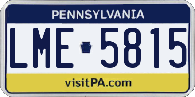 PA license plate LME5815