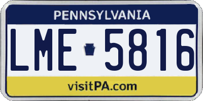 PA license plate LME5816