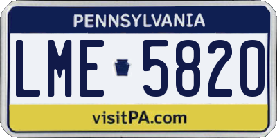 PA license plate LME5820